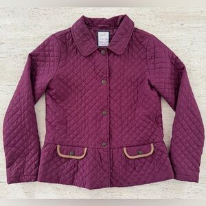 Gymboree Girls Quilted Equestrian Lightweight Jacket in Maroon, Size Large
